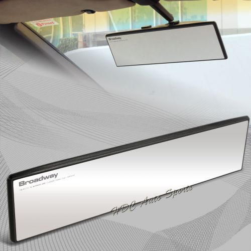 Broadway 300mm wide flat interior clip on rear view clear mirror universal 3