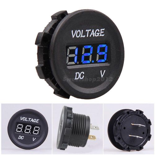 12v 24v waterproof car motorcycle blue led digital display voltmeter volt swtg