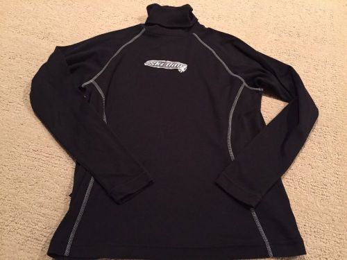 Women's ski doo bombardier long sleeve turtleneck snowmobile shirt black size m