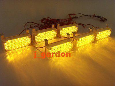Dc12v new emergency car truck 6x 22 led strobe (amber) light