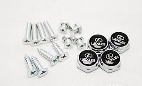 4 pcs separate chrome license plate frame bolt screws for lexus