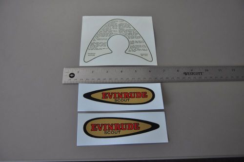 Evinrude scout  water slide decal  outboard boat motor (1936-1941) fox grips