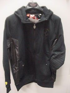 *ferrari/puma*black front zip hooded sweat jacket* new with tags*men's large