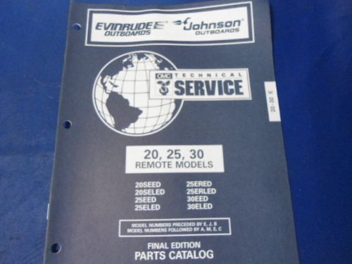 1996 evinrude johnson parts catalog , 20, 25, 30 remote models
