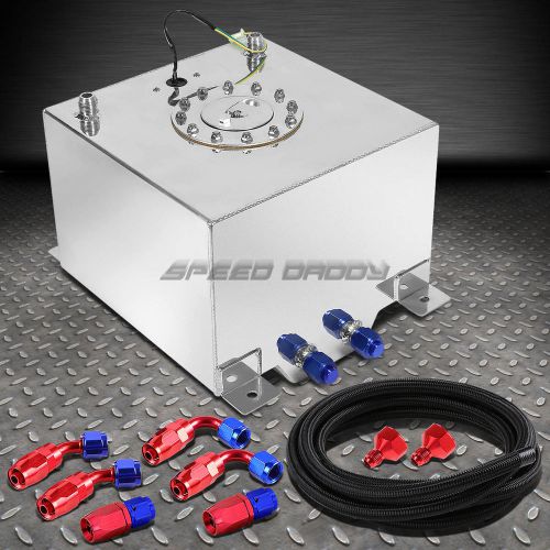 8 gallon polished aluminum fuel cell tank+cap+level sender+nylon fuel line kit