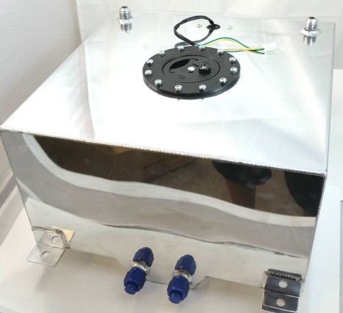 New polished aluminum 20 gallon fuel cell / tank w/ sender hot rod rat rod v8