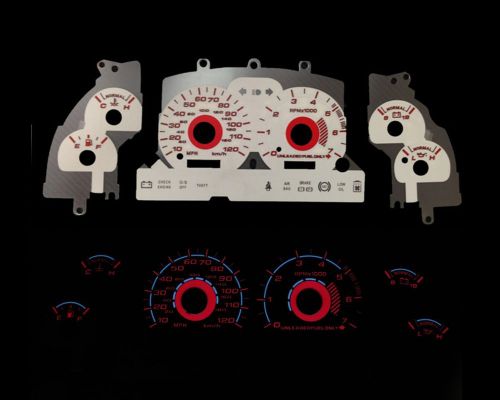 94-98 mustang 3.8 v6 red indigo glow white gauges 94 95 96 97 98 (i-115)