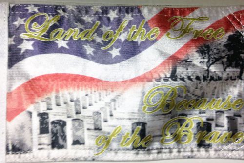 Small biker flag land of the free flag double sided motorcycle biker    6" x 9"