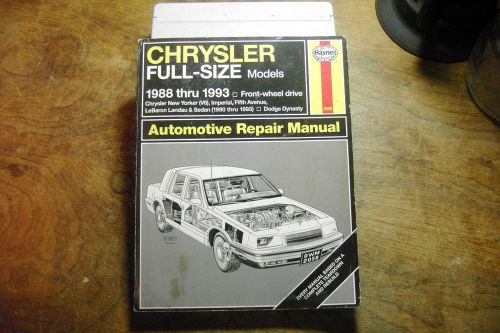 Haynes chrysler full-size models repair manual 1988-1993