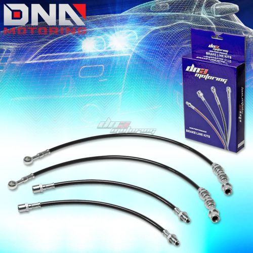 For 86-92 toyota supra mark-3 stainless black brake line cable front+rear drum