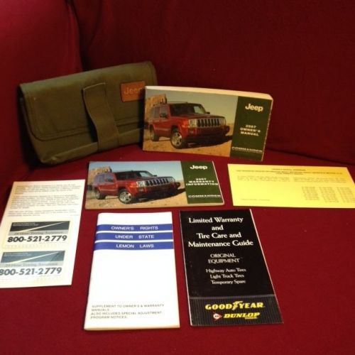 2007 jeep commander owners manual with supplements and case