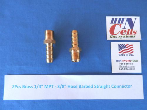2pcs brass 1/4&#034; npt - 3/8&#034; hose barb hho dry cell hydrogen generator kit