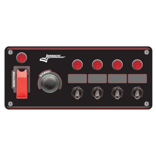 Longacre 44869 flip-up start / ignition panel w/ 4 acc &amp; pilot lights