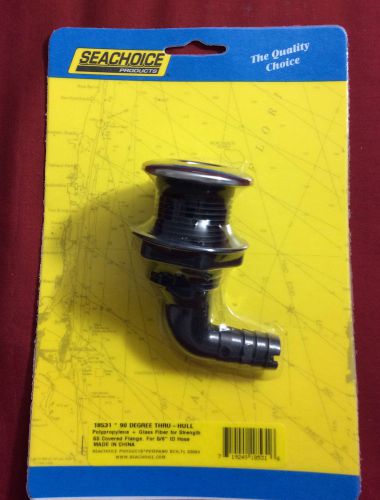 Thru hull fitting 90 degree stainless steel covered flange 5/8&#034; marine 18531