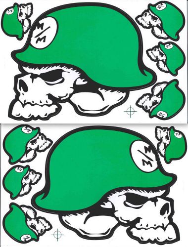 2pc. metal mulisha skull helmets #1 decal sticker die-cut truck car motor bike