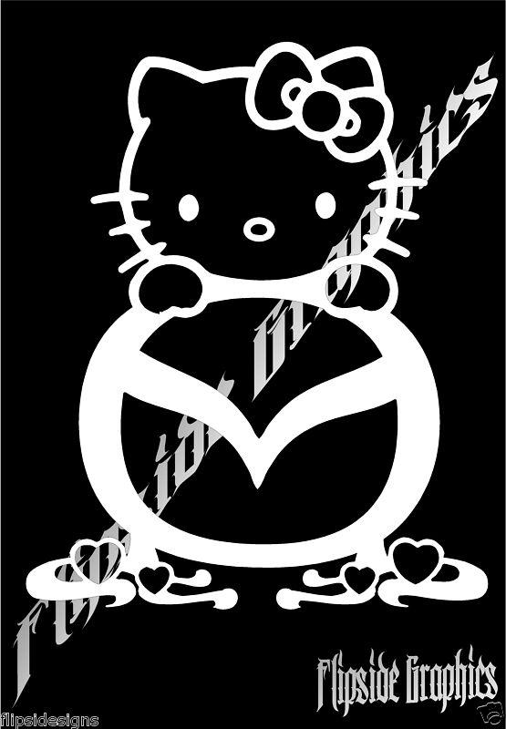 Hello kitty custom mazda cars trucks  windows laptop bumper stickers 6"