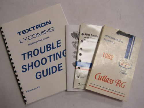 1982 172rg original cutlass info manual/safety book/lyc ops/ lyc trouble shoot