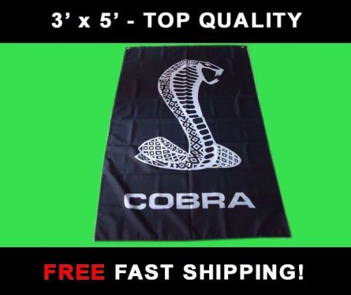 Shelby cobra racing flag - new 3' x 5' banner - ford mustang gt500  - free ship