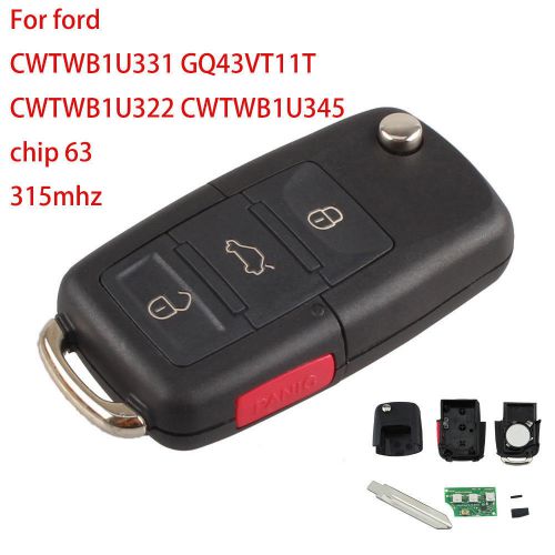 Flip car key fob keyless entry remote for ford lincoln mercury - 4 buttons