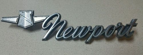Vintage script  newport car nameplate emblem