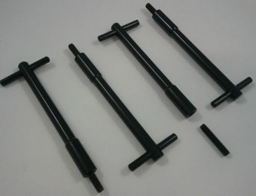 Black anodized aluminum valve cover t-bar set of 4 w/ removable 1/4"-20 stud