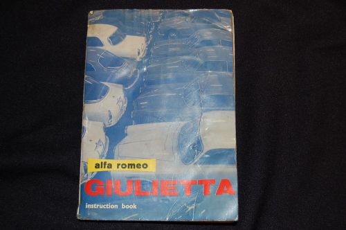 Alfa romeo giulietta instruction book pub. 10/1961 english