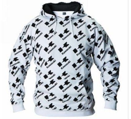 Kawasaki sticked uo hoody sweatshirt white k009-1258