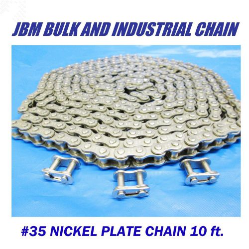 35 chain, go kart, mini bike, nickel plate 10 ft. bulk chain, 3 master links