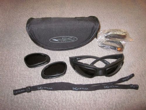 Wiley x jake wx z87-2 black glasses eyeglasses with case &amp; 2 extra sets of lense