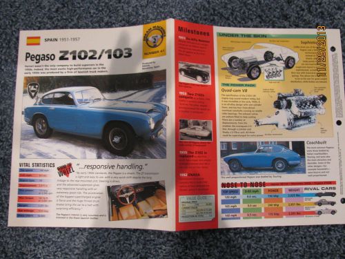 ★★ pegaso z102b 103 - collector brochure specs info 1951-1957 ★★