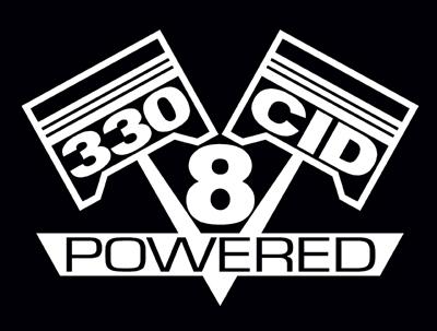 2 v8 330 cid engine piston decal set sticker emblems 5.4 liter decals