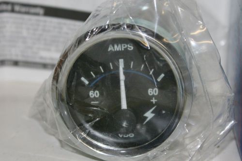New vdo 190 501 12vdc direct read ammeter amps 2-1/16" round 60-0-60 gauge boat