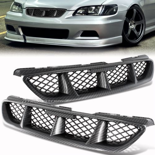 Carbon fiber painted abs mesh front hood grille for 98-02 honda accord coupe 2d