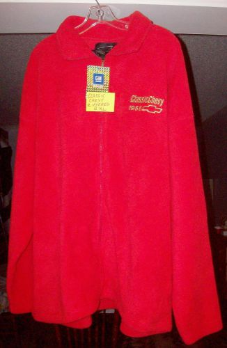 Red fleece chevy zippered polar jacket embroidered classic chevy logo 2xl new!!