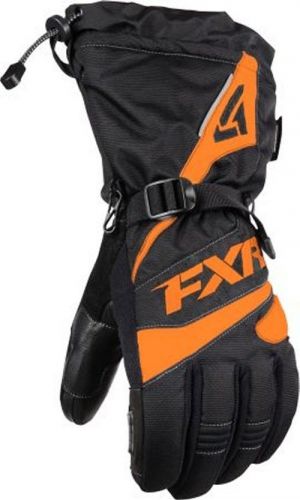 Fxr fuel snowmobile gloves reflective waterproof mens large black/orange