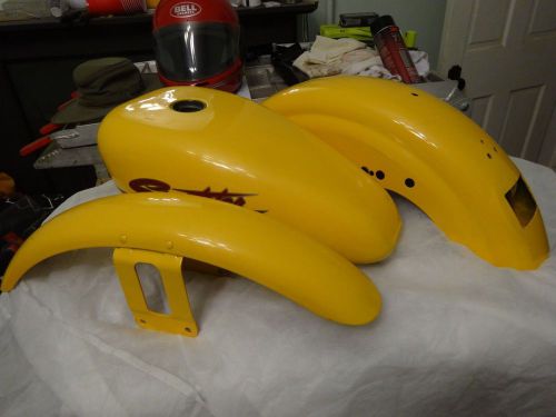 2000 harley davidson 883 sportster chrome yellow tins (tank &amp; fenders)