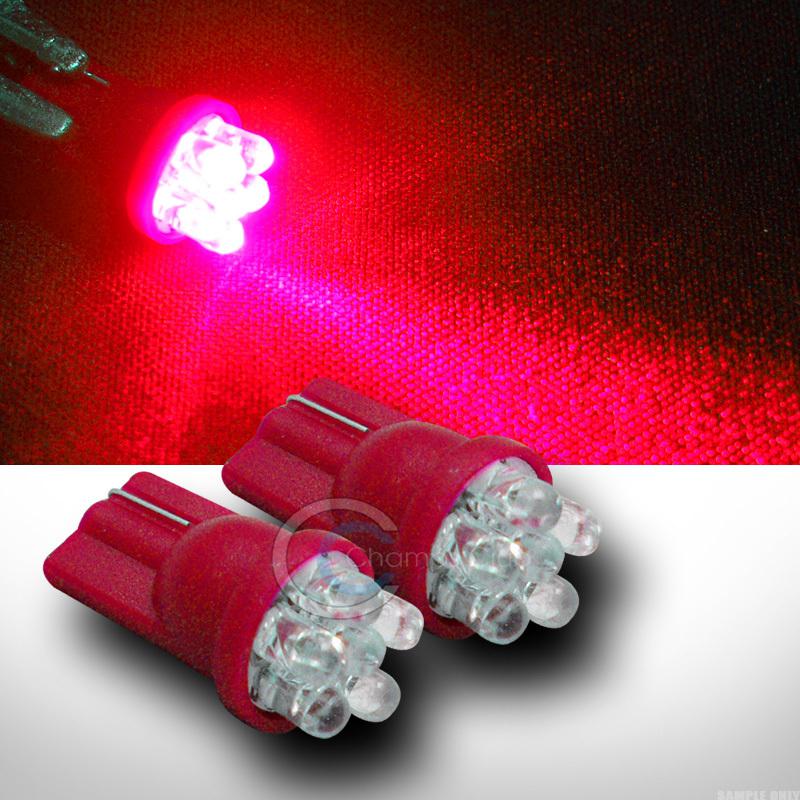 2pc xenon red t10 wedge 6x led parking/turn signal/tail light lamp bulbs pair