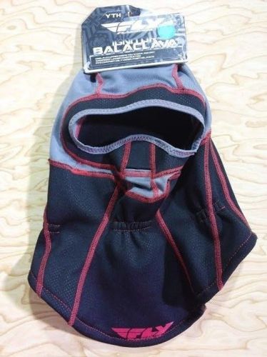 Fly racing youth ignitor balaclava 48-1070y new nwt red black gray child size