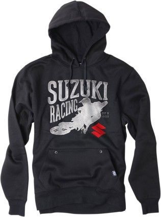 Factory effex logo youth boys pullover hoodie suzuki black/red/white sm