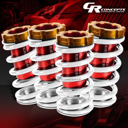 Red scaled 1-4&#034;drop height adjustable coilover for 88-00 civic eg/ej/ek/dc white
