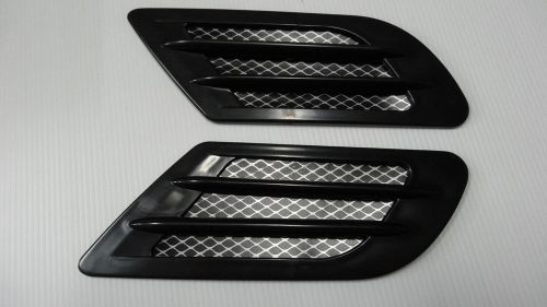 Car hood side fender air flow scoop decoration cover matte black  x 2 pieces