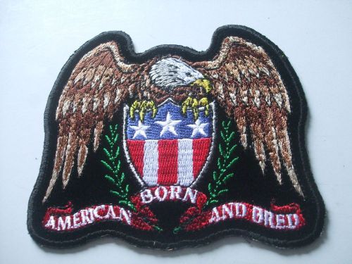 New embroidered usa  born &amp; bred eagle biker patch