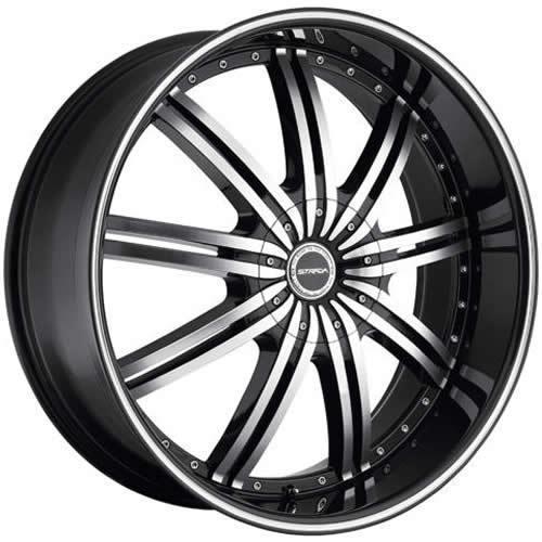 24x9.5 black strada nove wheels 6x5.5 +24 cadillac escalade mitsubishi