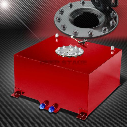 10 gallon/38l red coat aluminum racing gas fuel cell tank/2"sump+level sender