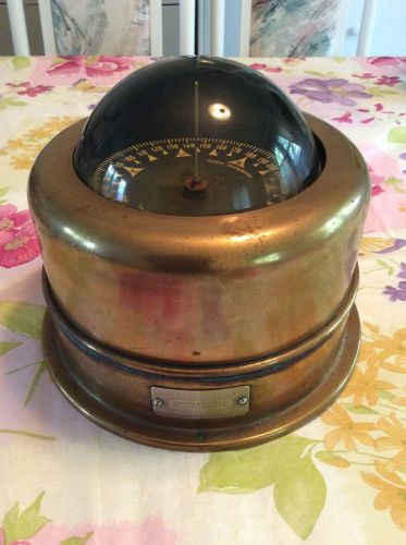 Vintage e.s. ritchie large brass boat compass