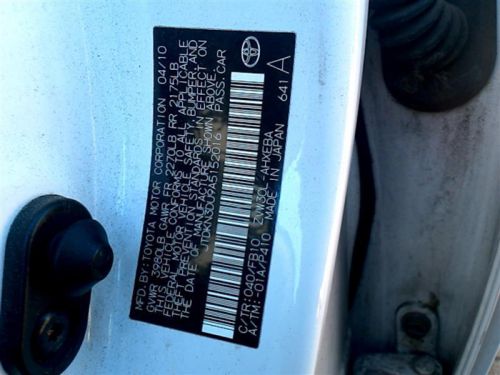 Passenger right fender plug-in vin dp 7th and 8th digit fits 10-15 prius 290787