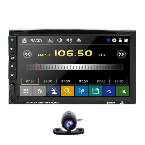 Sony lens double 2din 7&#034;car stereo radio dvd player ipod bluetooth tv mp3 mic