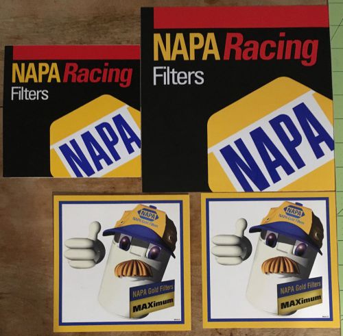 Napa racing filters gold filters lot of 4 large decals stickers nascar