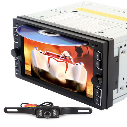 Double 2 din 6.2" car dvd cd player touch screen in dash stereo radio+new camera