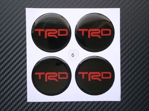 4xtrd center wheel cap resin emblem decal/sticker 60mm 2.36&#034; jdm black red